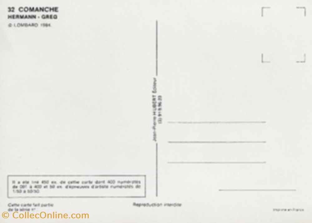 cartes postales bande dessinee comanche
