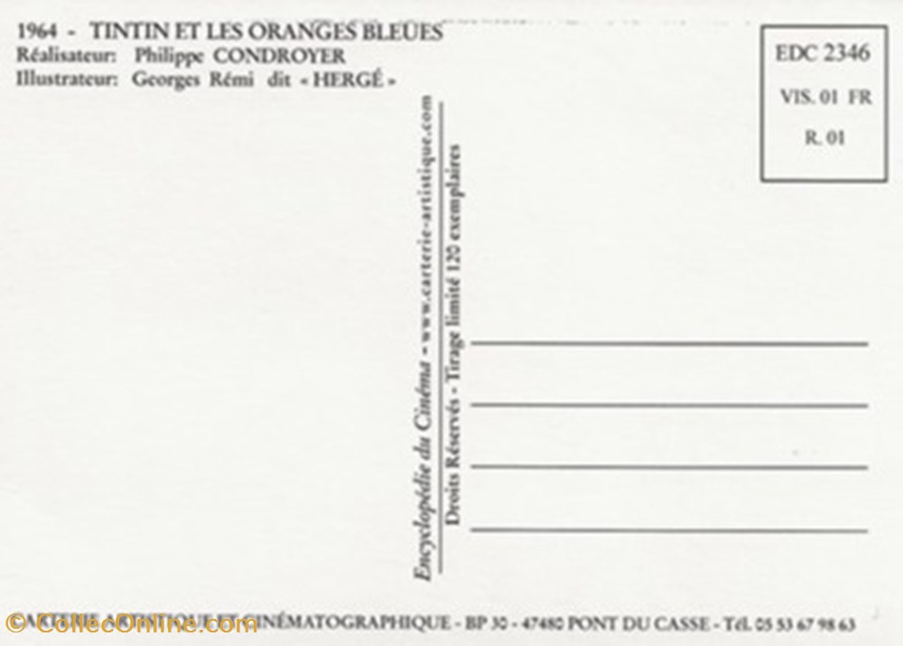 Tintin et les oranges bleues cartes postales autres tintin et les oranges bleues