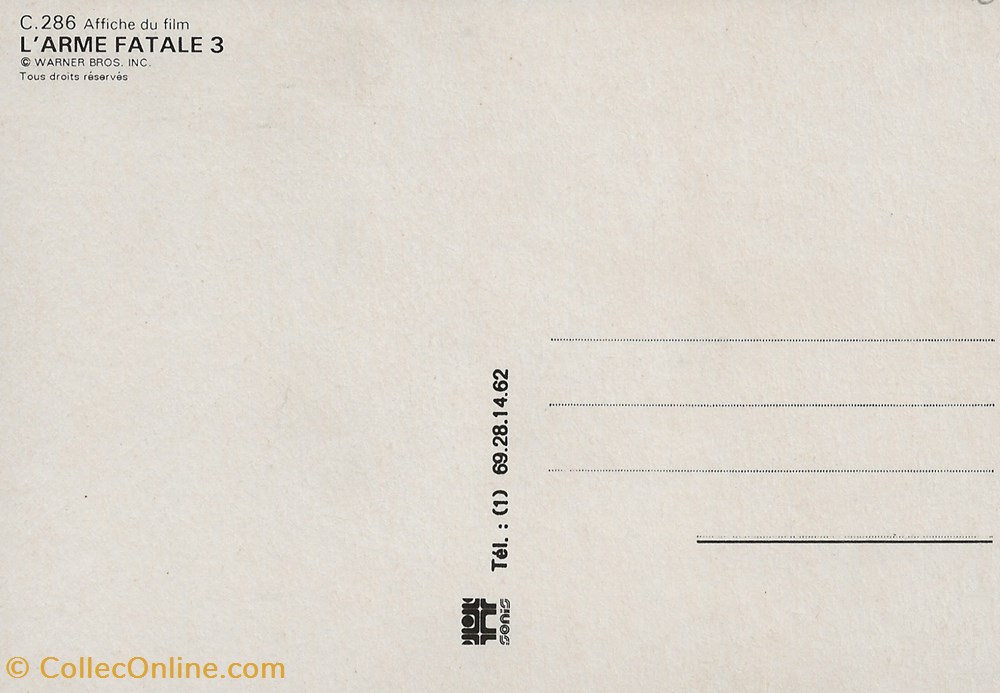 L'arme fatale 3 cartes postales autres l arme fatale 3