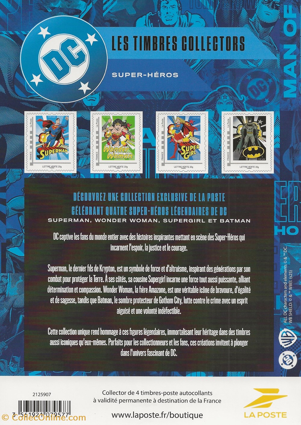 ZZ Bloc collector 2025 DC Comics timbres zz bloc collector 2025 dc comics
