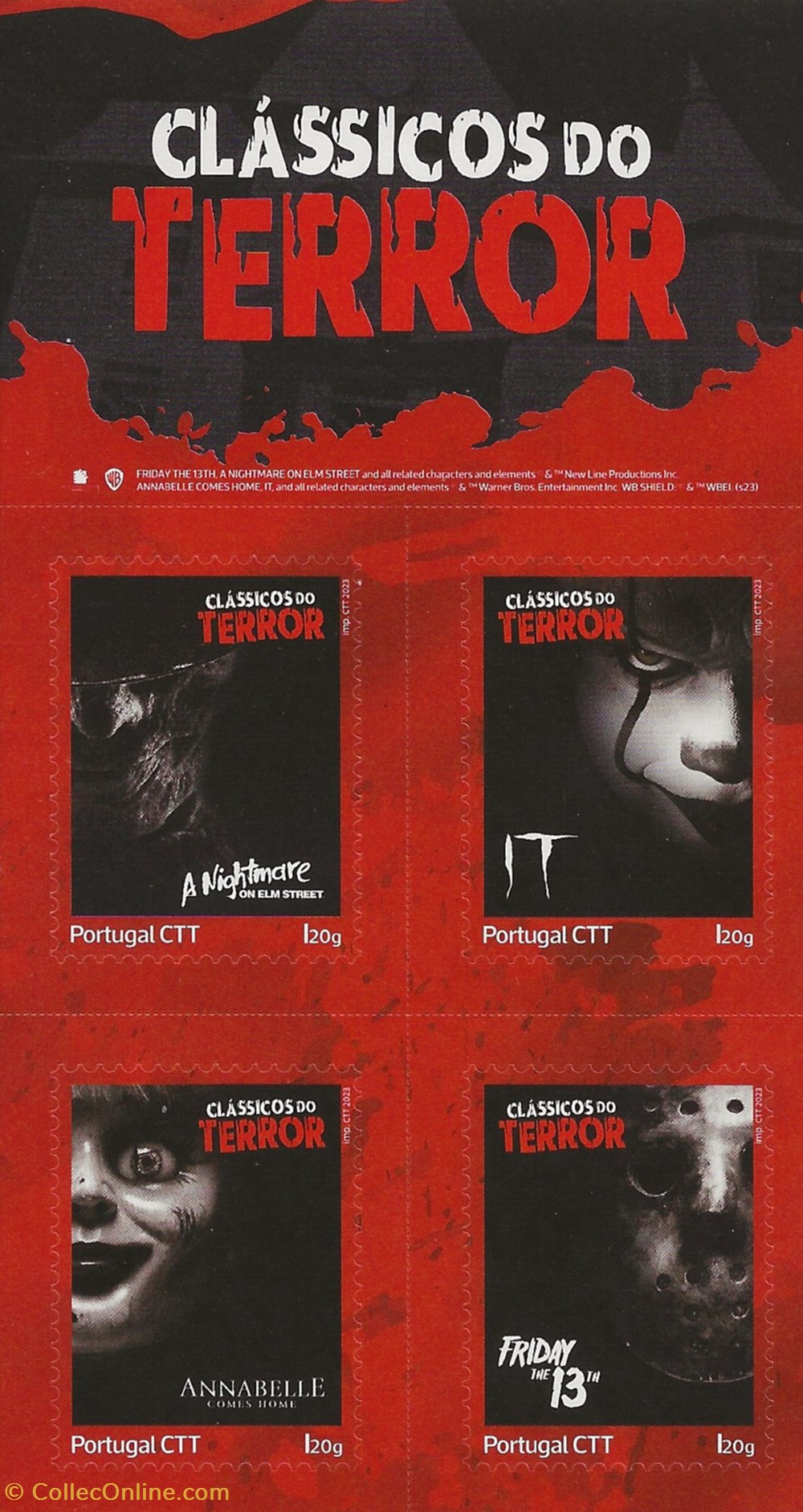 ZZZ Bloc (Portugal) 2023 Classicos do Terror timbres zzz bloc portugal 2023 classicos do terror