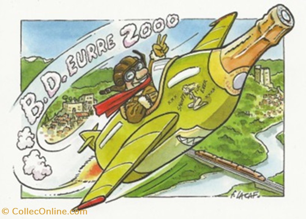 cartes postales bande dessinee eurre 26 2000