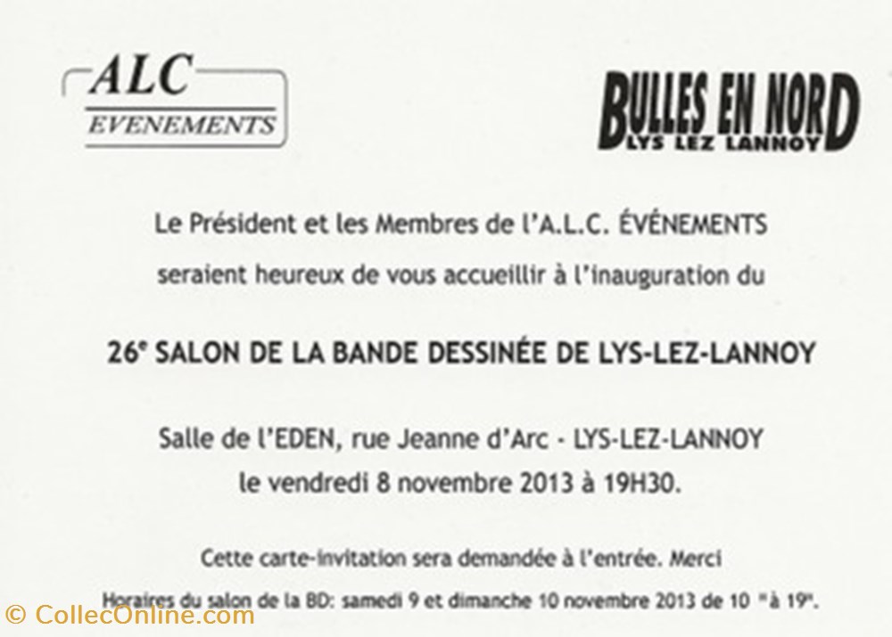 cartes postales bande dessinee lys lez lannoy 59 2013