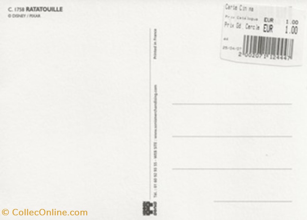 Ratatouille 2 cartes postales autres ratatouille