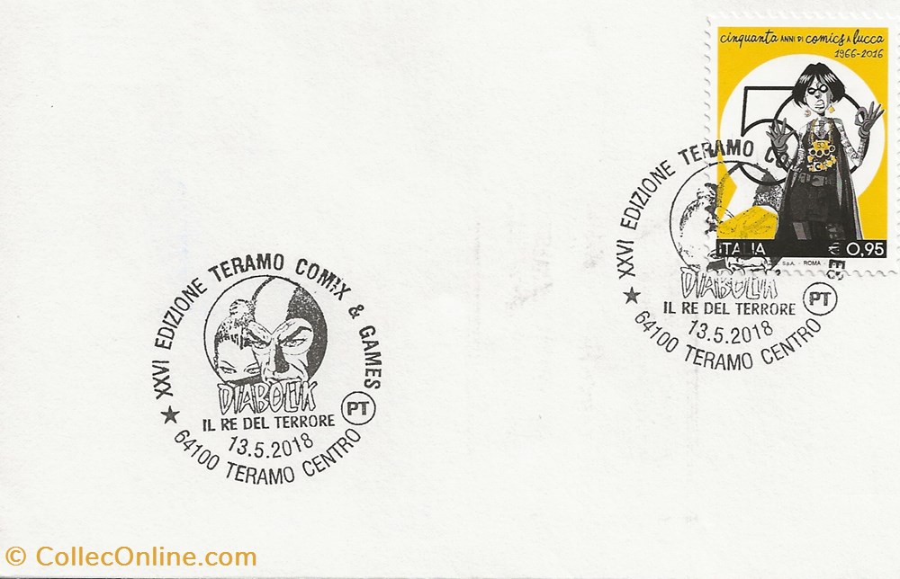 Teramo (Italie) 2018 Teramo comix & games - XXVI edizione - Diabolik timbres teramo italie 2018 teramo comix games xxvi edizione diabolik