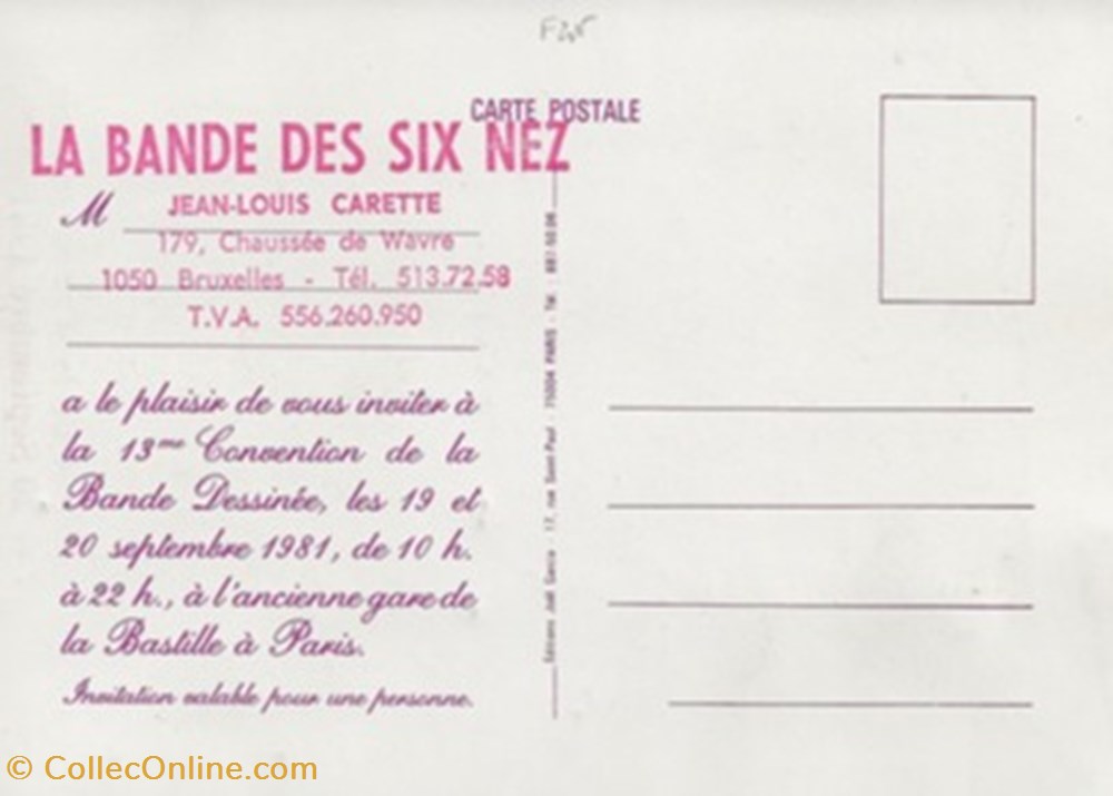 cartes postales bande dessinee paris 75 1981