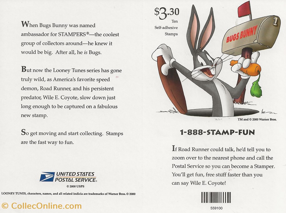 Phoenix (Etats-Unis) 2000 Vile E Coyote & Road Runner 3 timbres phoenix etats unis 2000 vile e coyote road runner