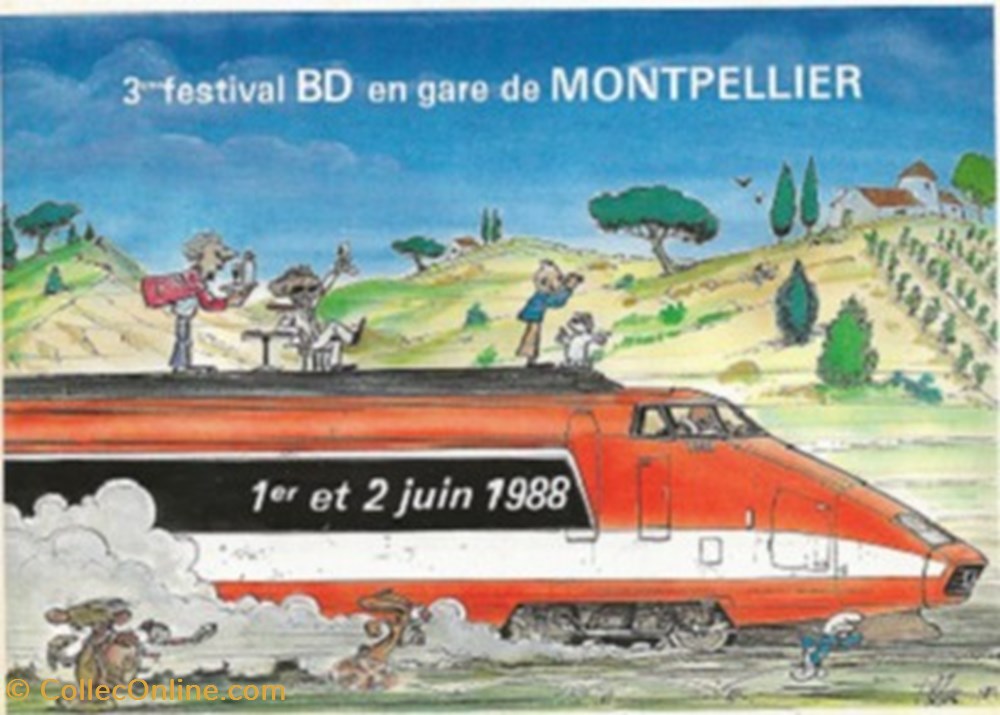cartes postales bande dessinee montpellier 34 1988