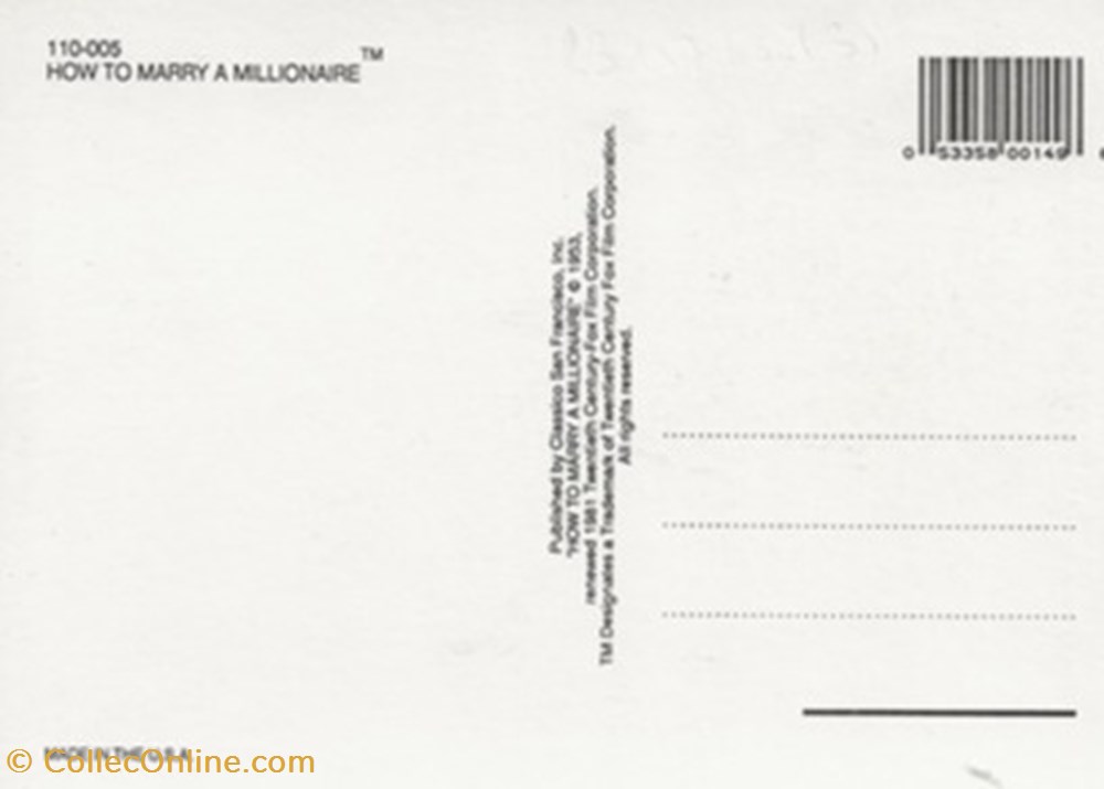 How to marry a millionaire cartes postales autres how to marry a millionaire