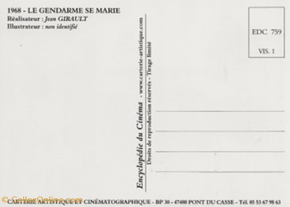 Le gendarme se marie cartes postales autres le gendarme se marie