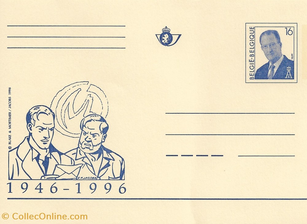 ZZ prêt à poster Belgique 1996 Blake & Mortimer 1946/1996 timbres zz pret a poster belgique 1996 blake mortimer 1946 1996
