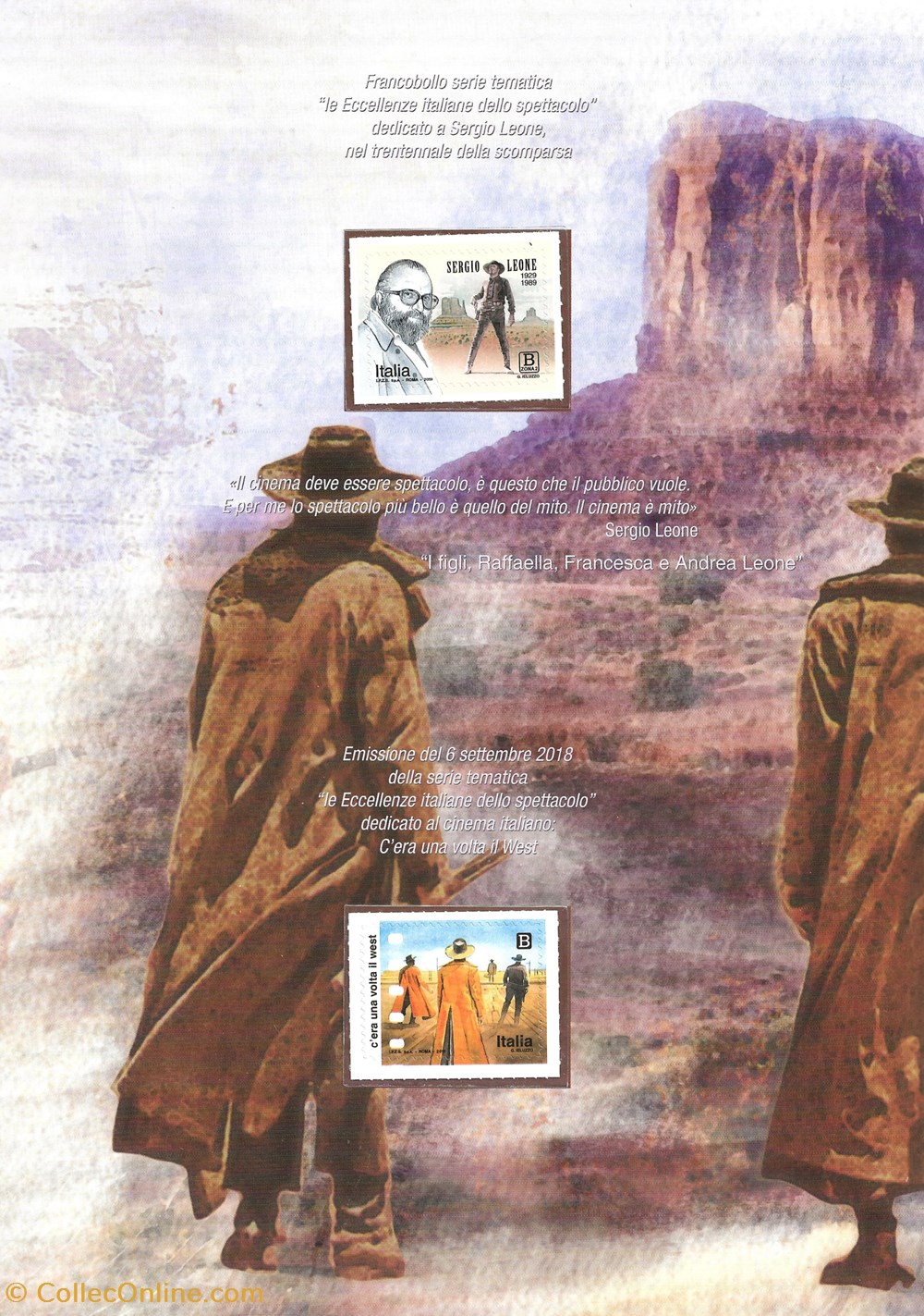 ZZZ Folder (Italie) 2019 Sergio Leone 2 timbres zzz folder italie 2019 sergio leone