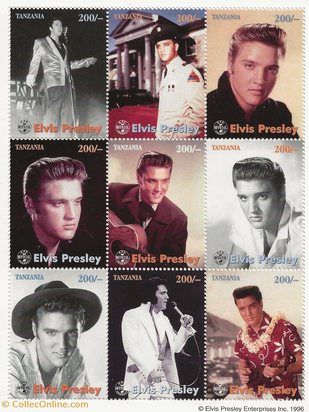 ZZZ Blocs (Tanzanie) 1996 Elvis Presley timbres zzz blocs tanzanie 1996 elvis presley