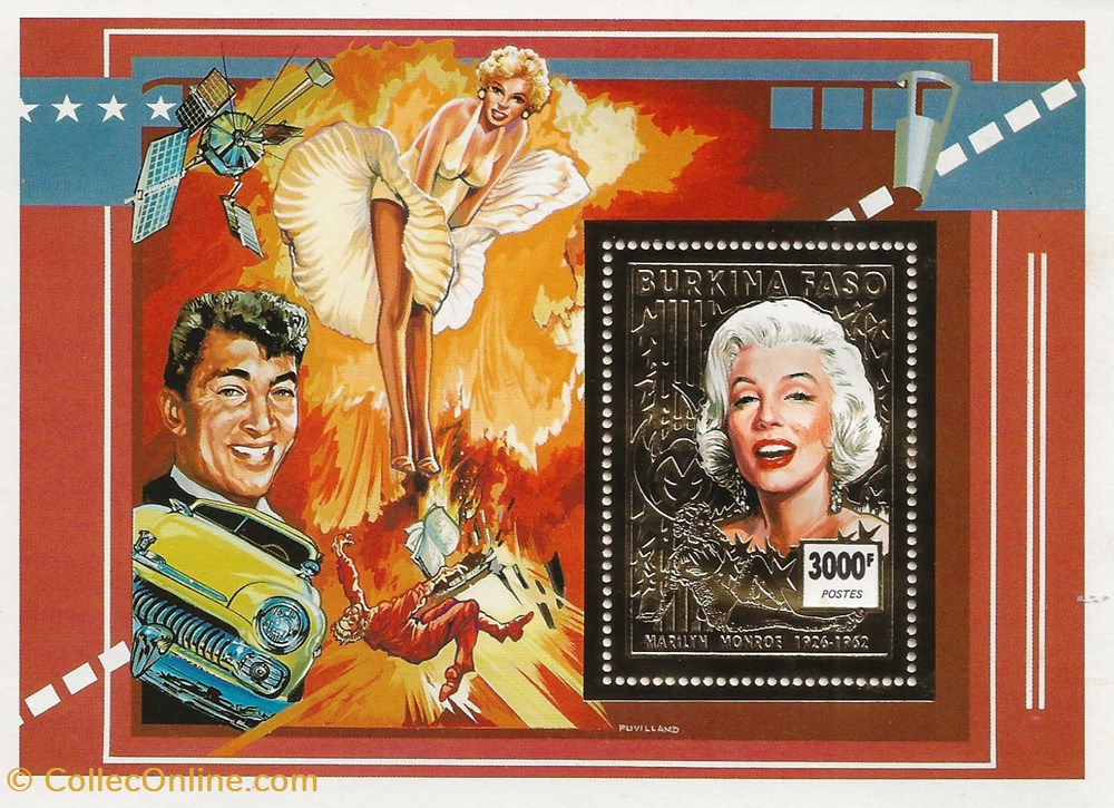 ZZZ Blocs (Burkina Faso) 1995 Marilyn Monroe 2 timbres zzz blocs burkina faso 1995 marilyn monroe