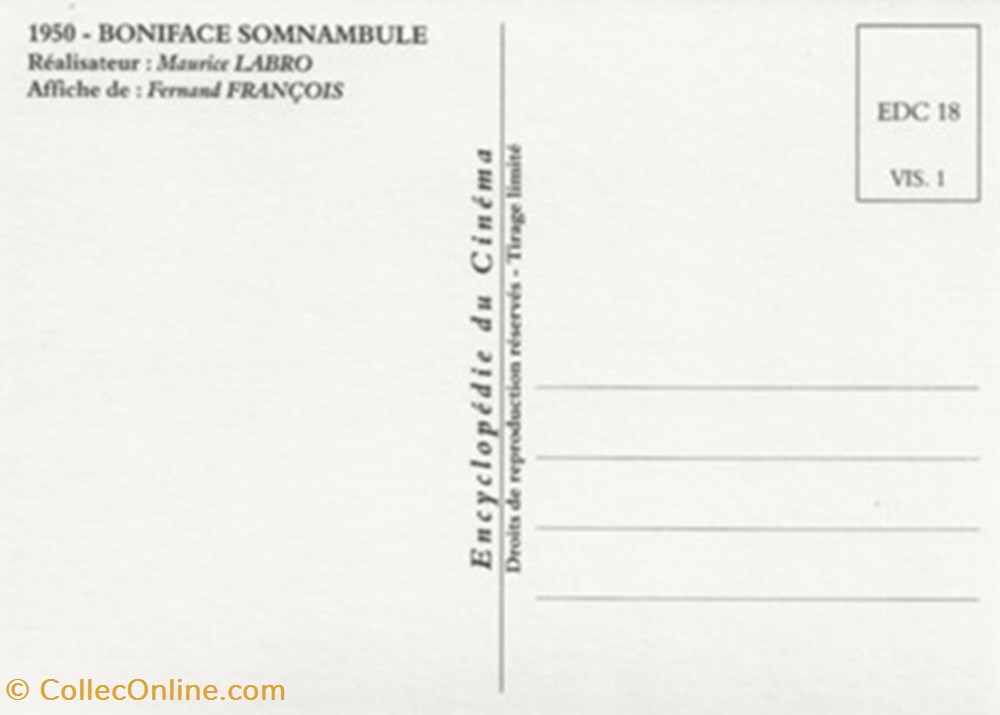 Boniface somnambulle cartes postales autres boniface somnambulle