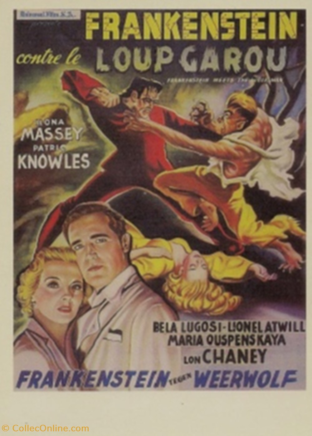 Frankenstein contre le loup garou cartes postales autres frankenstein contre le loup garou