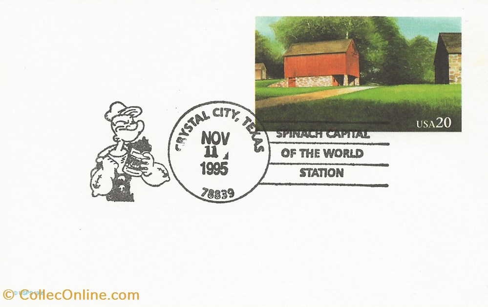 Crystal City (Etats-Unis) 1995 Spinach capital of the world station timbres crystal city etats unis 1995 spinach capital of the world station