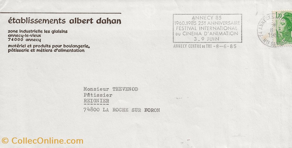 Annecy (74) 1985 Festival international du film d'animation timbres annecy 74 1985 festival international du film animation