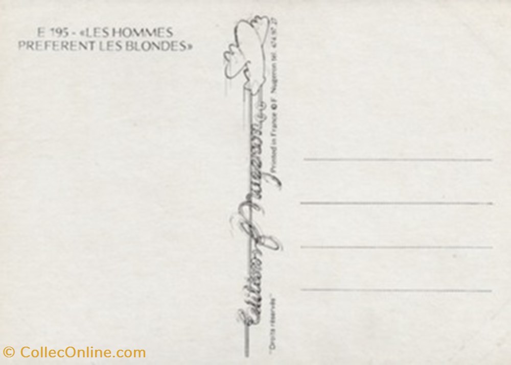 cartes postales autres les hommes preferent les blondes