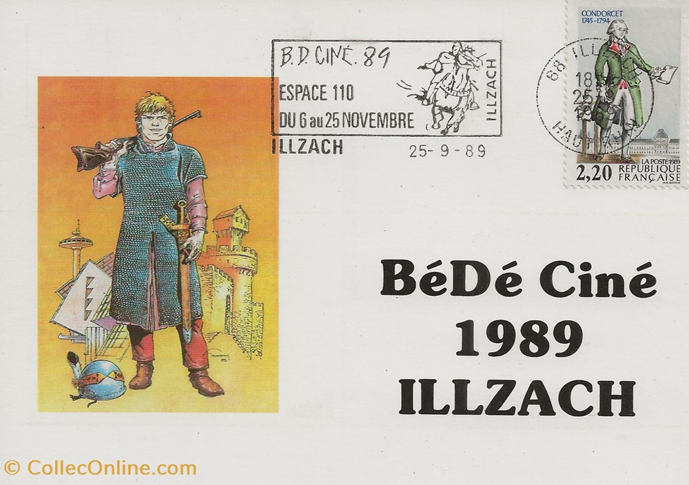 Illzach (68) 1989 5ème Festival BD CINE timbres illzach 68 1989 5eme festival bd cine