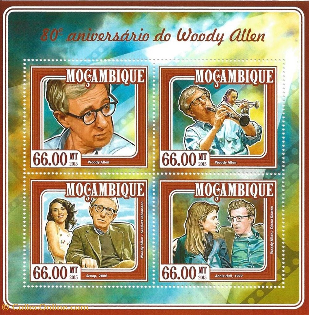 ZZZ Bloc (Mozambique) 2015 Woody Allen timbres zzz bloc mozambique 2015 woody allen