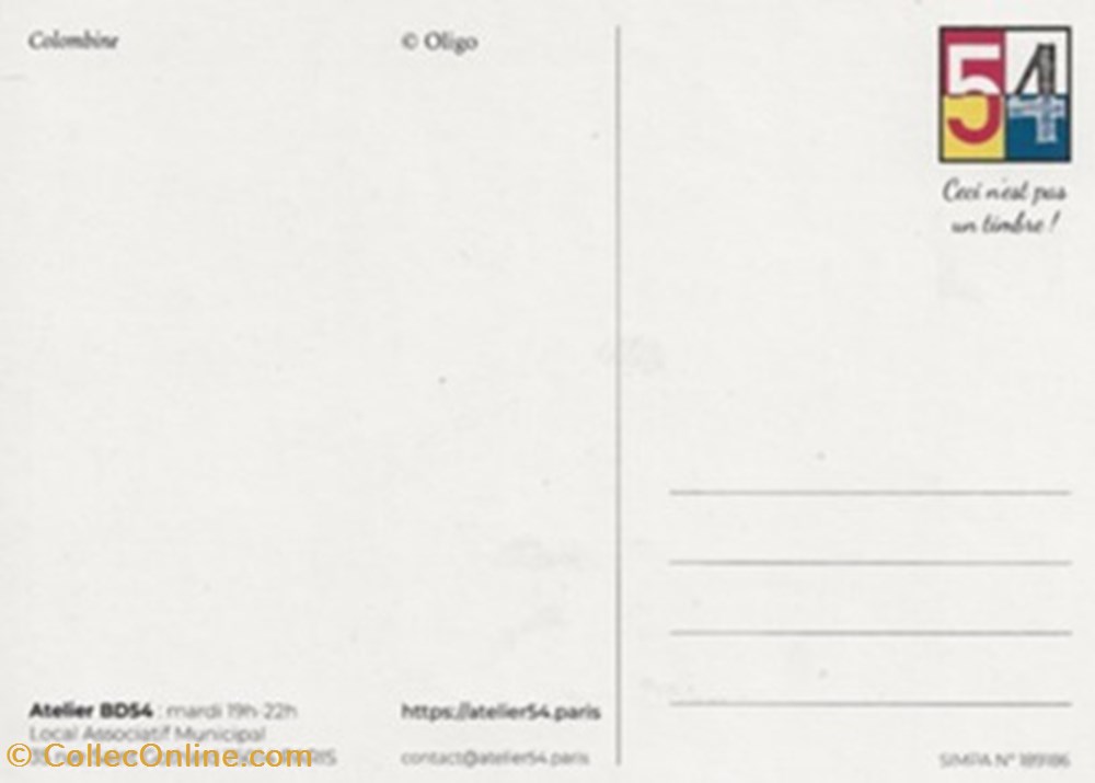 Atelier 54 4 cartes postales bande dessinee atelier 54