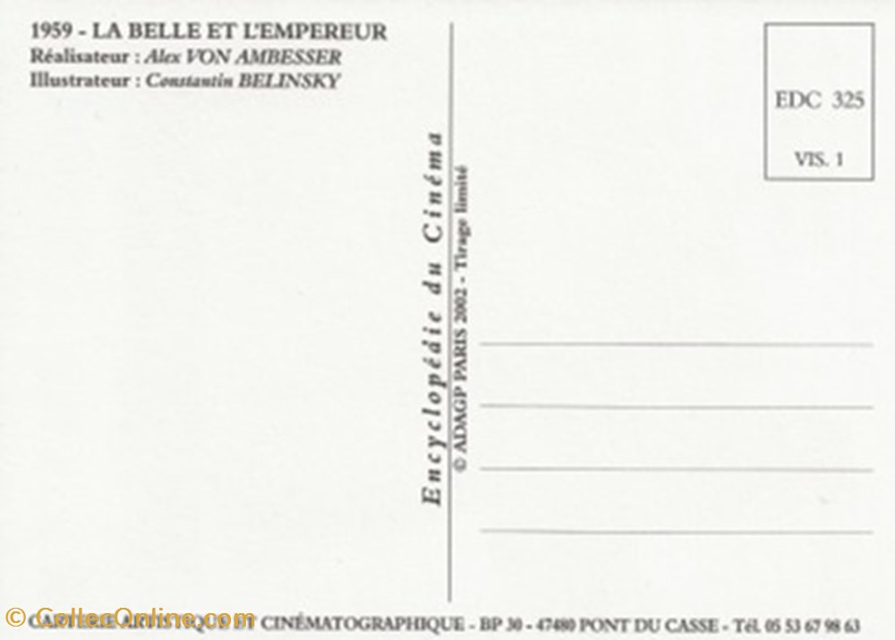 La belle et l'empereur cartes postales autres la belle et empereur