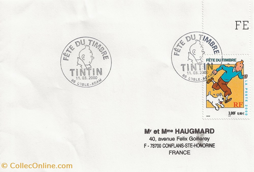 timbres l isle adam 95 2000 fete du timbre tintin