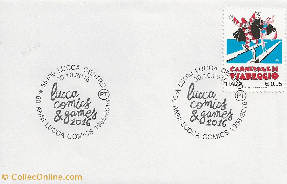 Lucca (Italie) 2016 50 Anni Lucca comics 1966/2016 timbres lucca italie 2016 50 anni lucca comics 1966 2016