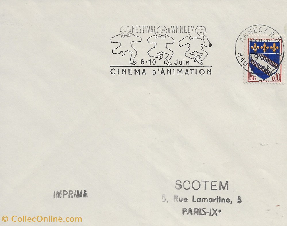 Annecy (74) 1963 Festival international du film d'animation timbres annecy 74 1963 festival international du film animation
