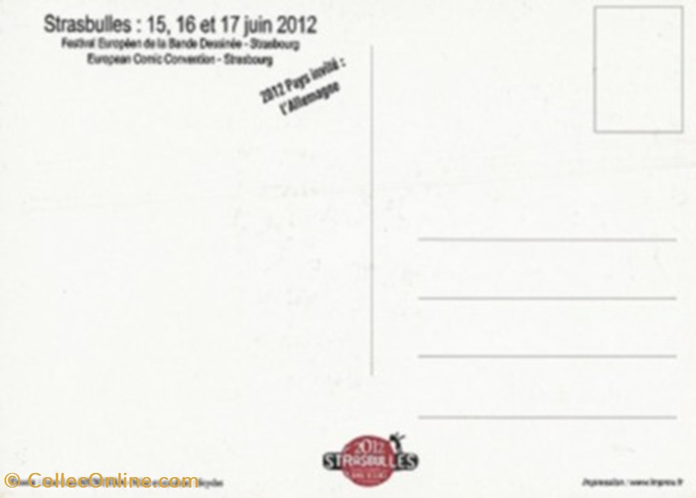 Strasbourg (67) 2012 cartes postales bande dessinee strasbourg 67 2012