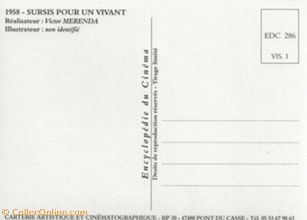 Sursis pour un vivant cartes postales autres sursis pour un vivant