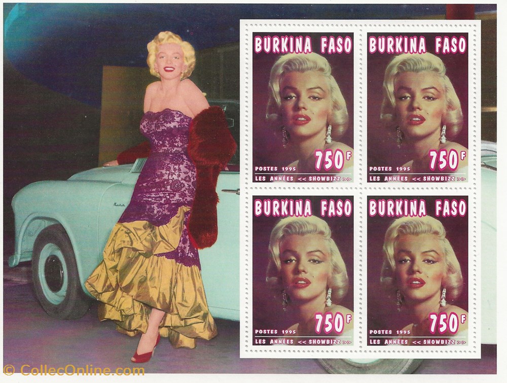 ZZZ Blocs (Burkina Faso) 1995 Marilyn Monroe timbres zzz blocs burkina faso 1995 marilyn monroe