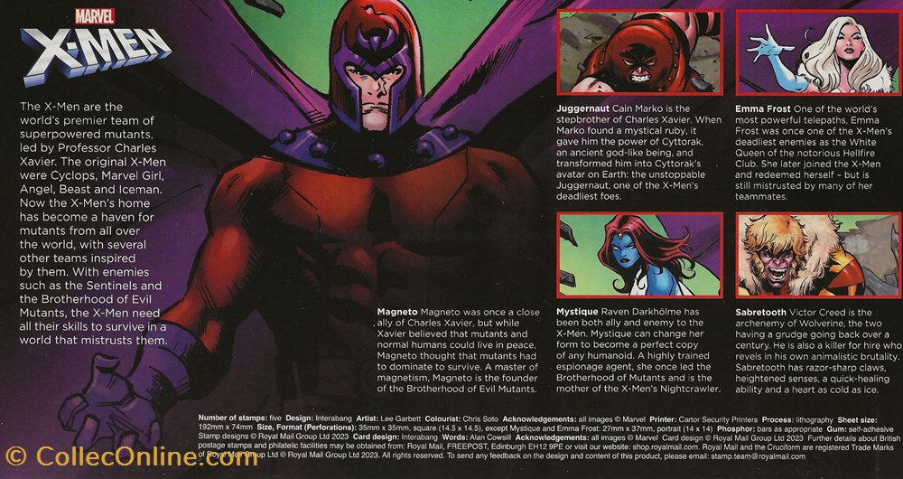 ZZZ - Grande-Bretagne 2023 X Men timbres zzz grande bretagne 2023 x men