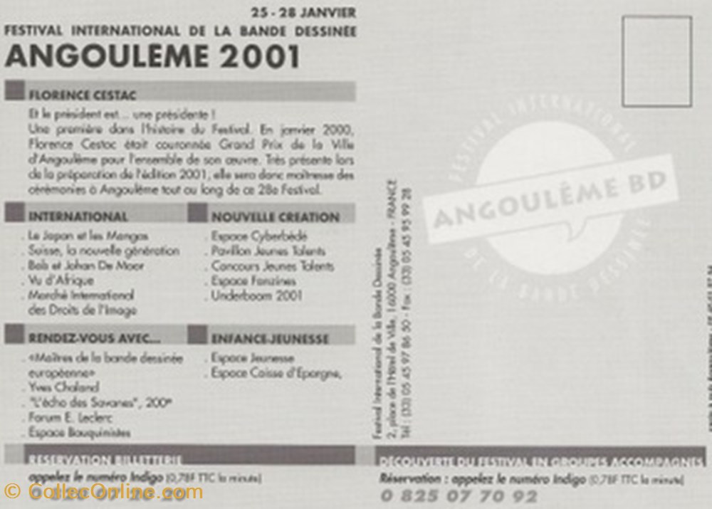 Angoulême (16) 2001 cartes postales bande dessinee angouleme 16 2001