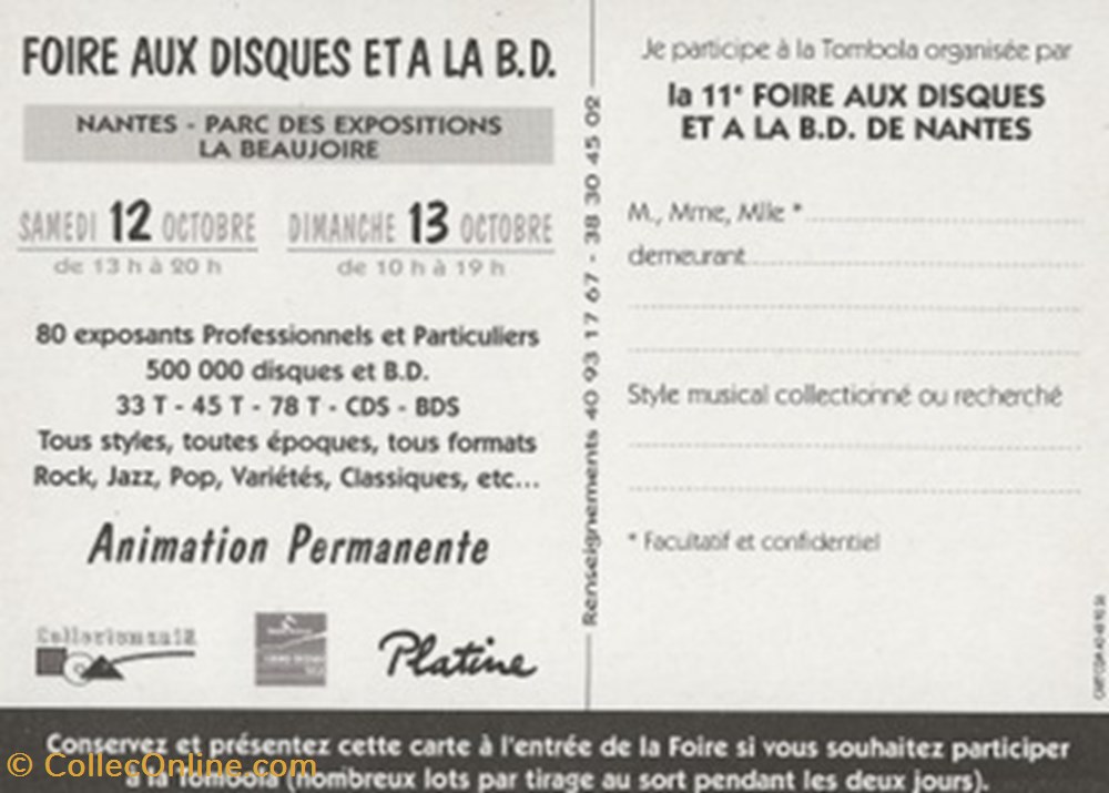 cartes postales bande dessinee nantes 44 1996