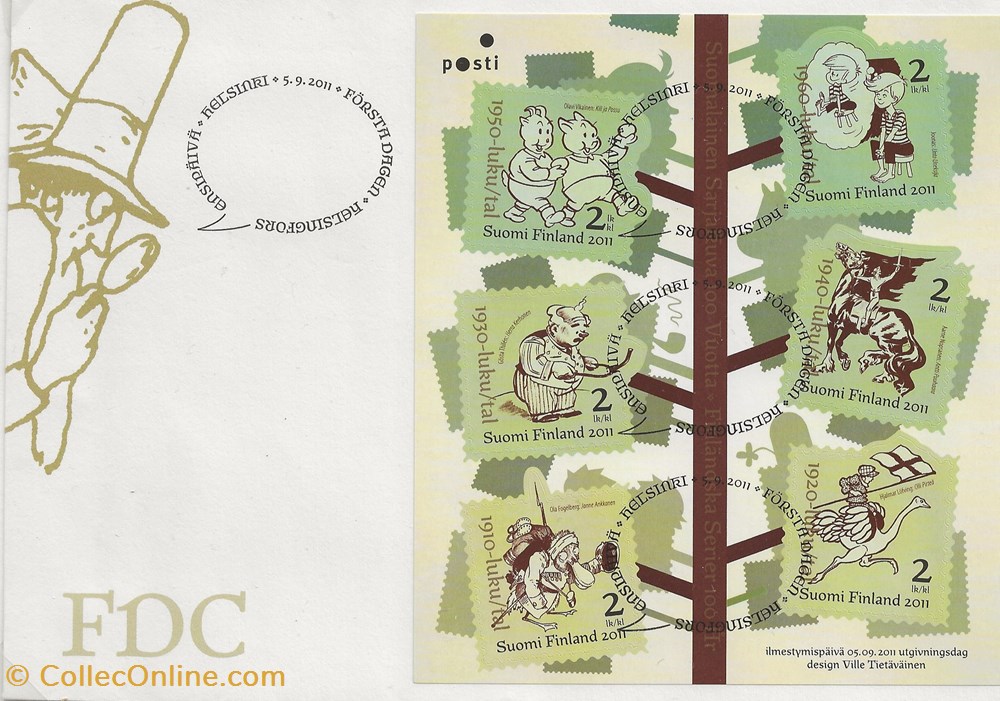 Helsinski (Finlande) 2011 Bande dessinée finlandaise timbres helsinski finlande 2011 bande dessinee finlandaise