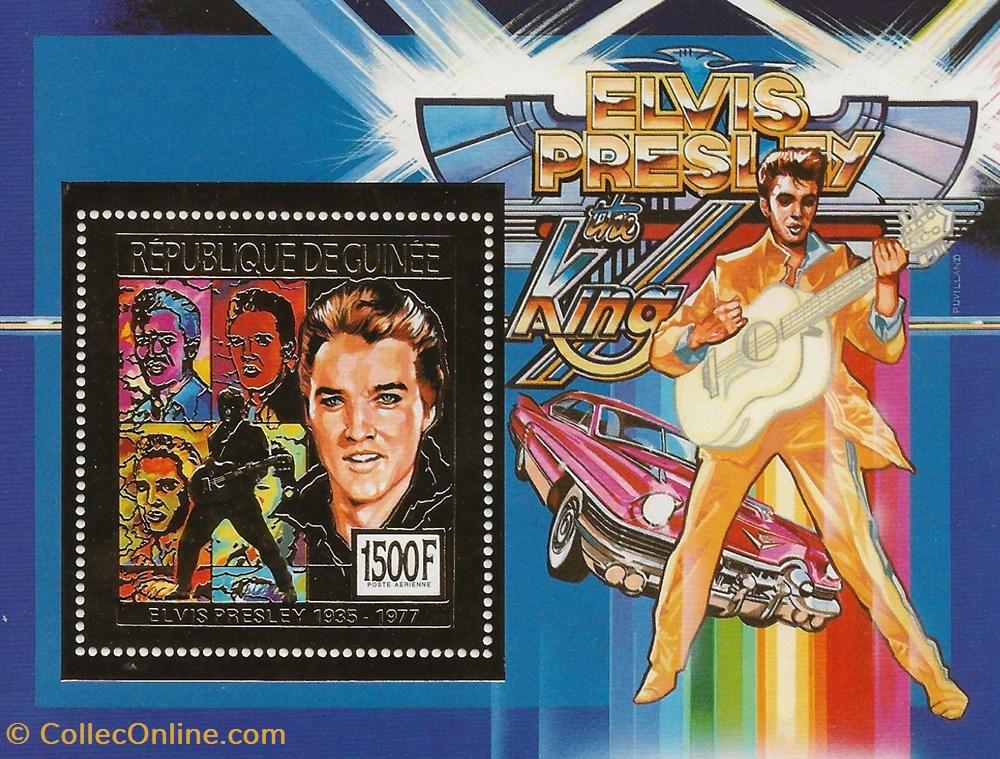 ZZZ Bloc (République de Guinée) 1992 Elvis Presley timbres zzz bloc republique de guinee 1992 elvis presley