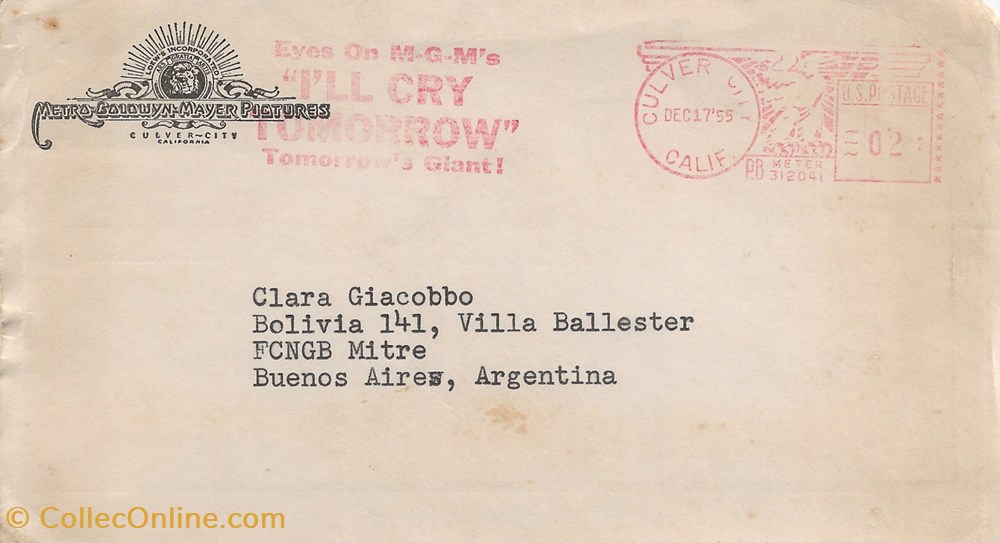Culver City (Etats-Unis) 1955 I'll cry tomorrow timbres culver city etats unis 1955 ll cry tomorrow