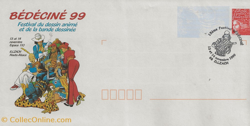 Illzach (68) 1999 15ème Festival Bédéciné 3 timbres illzach 68 1999 15eme festival bedecine