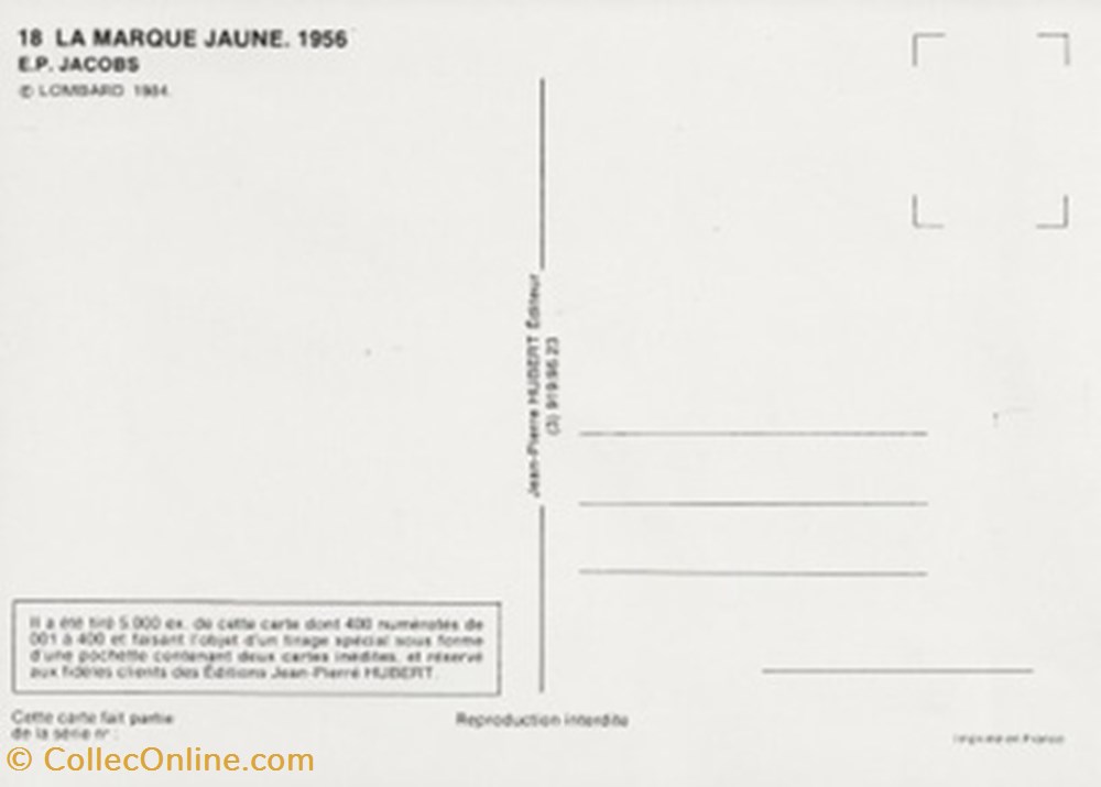 Blake et Mortimer cartes postales bande dessinee blake et mortimer