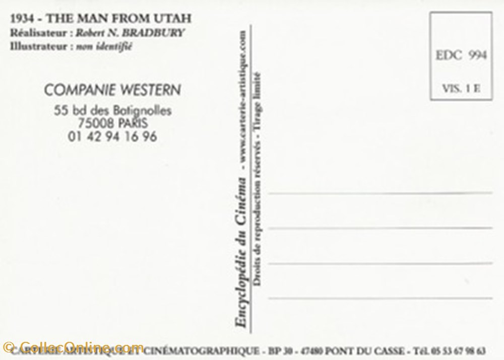 The man from Utah cartes postales autres the man from utah