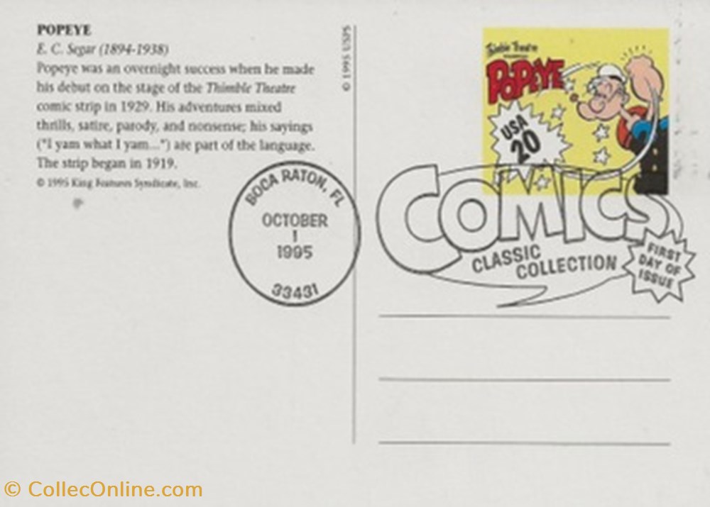 timbres boca raton etat unis 1995 popeye