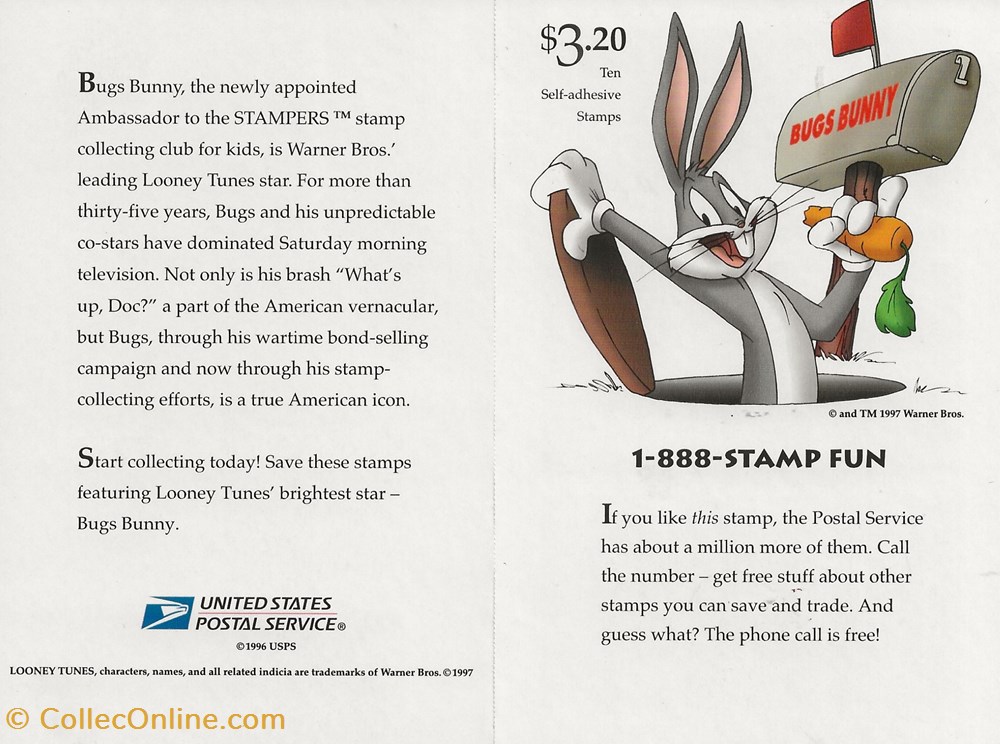 Sacramento (Etats-Unis) 1997 Bugs Bunny 3 timbres sacramento etats unis 1997 bugs bunny