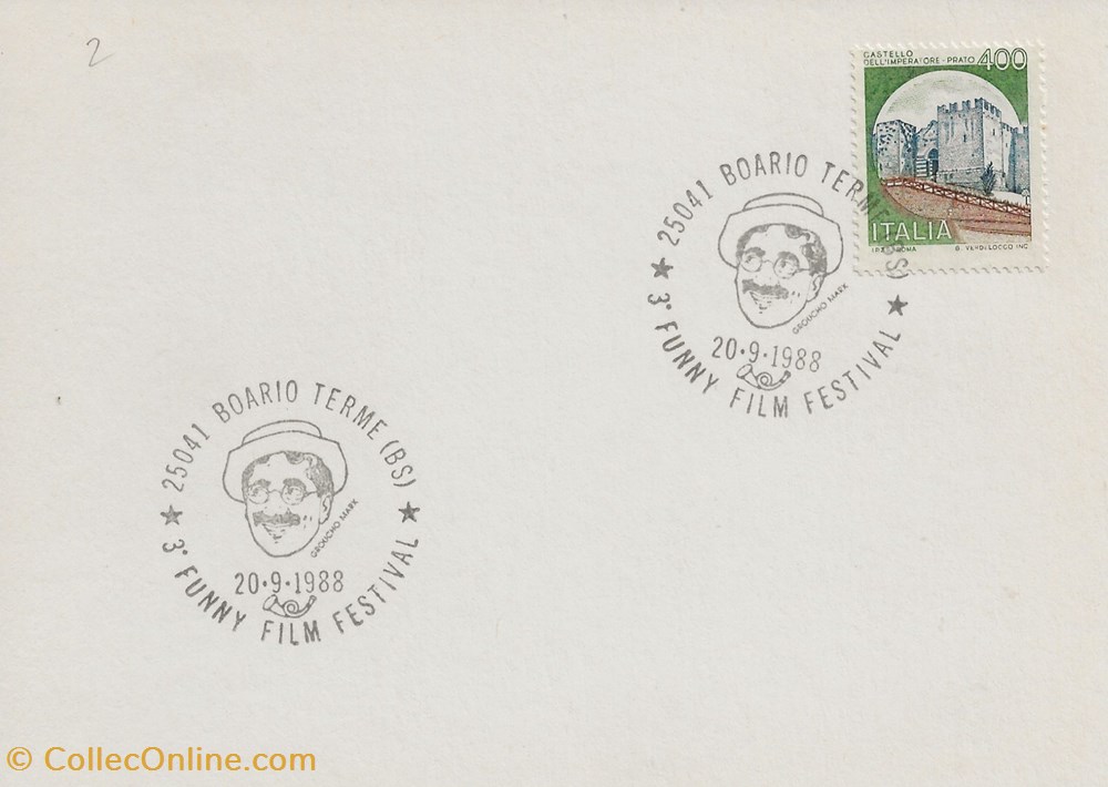 Boario Terme (italie) 1988 3° funny film festival timbres boario terme italie 1988 3 funny film festival