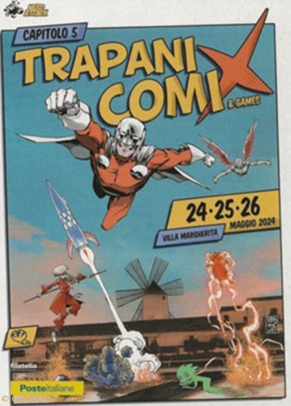 cartes postales bande dessinee trapani italie 2024