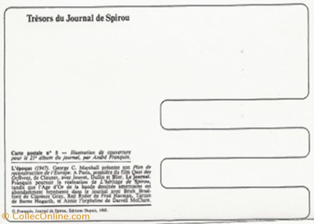 Le Journal de Spirou 05 cartes postales bande dessinee le journal de spirou 05