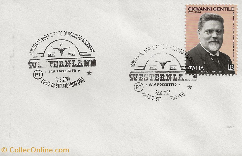 Castelfidardo (italie) 2024 Mostra "Il west dipinto du Rodolfo Gasparri" - Westernland timbres castelfidardo italie 2024 mostra il west dipinto du rodolfo gasparri westernland