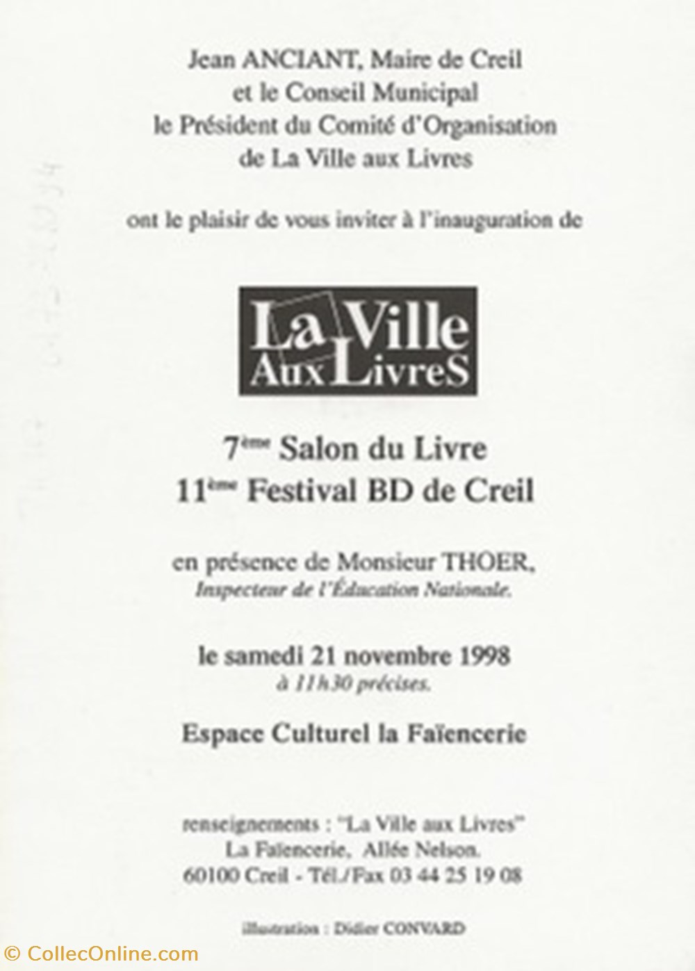 cartes postales bande dessinee creil 60 1998