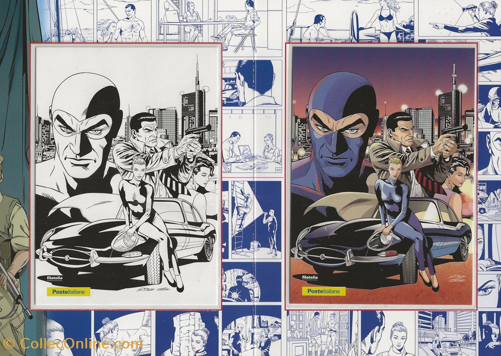 ZZZ - Italie 2023 Folder Eva Kant - Milano comics & games 3 timbres zzz italie 2023 folder eva kant milano comics games